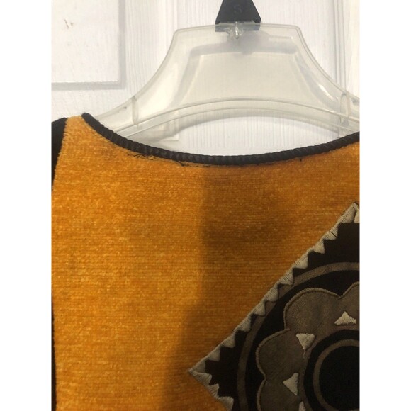 Vintage Julia Kim Jacket Women L Black Gold Red Boho Art Hippie Peasant Lined - Picture 10 of 10